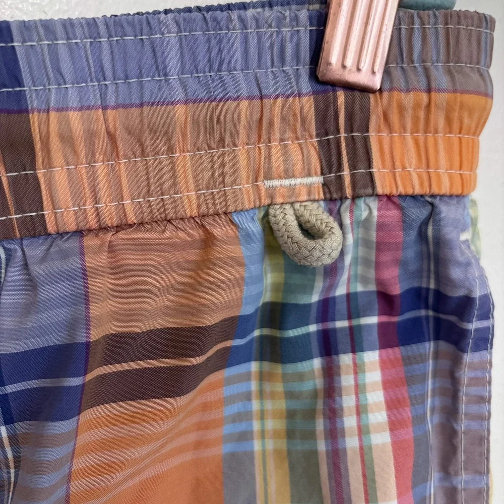 Polo‎ Ralph Lauren Plaid Preppy Swim Trunks Mens L Mesh Lined Board Shorts 6